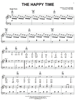 page one of The Happy Time (from The Happy Time) (Piano, Vocal & Guitar Chords (Right-Hand Melody))