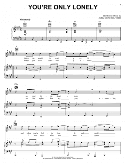 page one of You're Only Lonely (Piano, Vocal & Guitar Chords (Right-Hand Melody))
