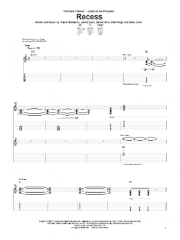 page one of Recess (Guitar Tab)