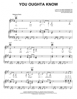 page one of You Oughta Know (Piano, Vocal & Guitar Chords (Right-Hand Melody))
