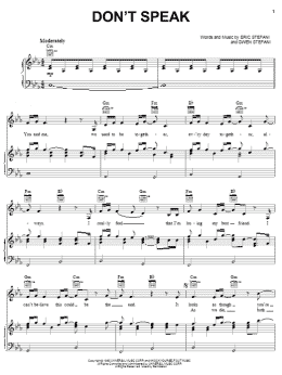 page one of Don't Speak (Piano, Vocal & Guitar Chords (Right-Hand Melody))