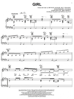 page one of Girl (Piano, Vocal & Guitar Chords (Right-Hand Melody))