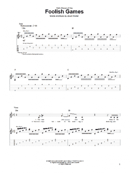 page one of Foolish Games (Guitar Tab)