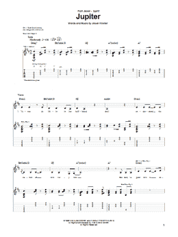 page one of Jupiter (Guitar Tab)