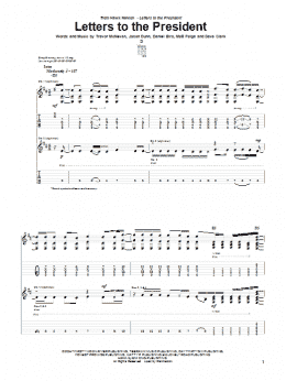page one of Letters To The President (Guitar Tab)
