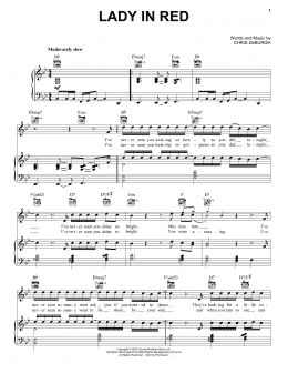 page one of The Lady In Red (Piano, Vocal & Guitar Chords (Right-Hand Melody))
