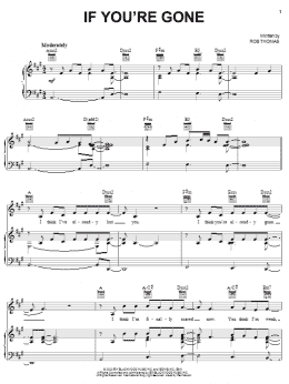 page one of If You're Gone (Piano, Vocal & Guitar Chords (Right-Hand Melody))