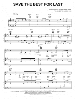 page one of Save The Best For Last (Piano, Vocal & Guitar Chords (Right-Hand Melody))