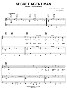 page one of Secret Agent Man (Piano, Vocal & Guitar Chords (Right-Hand Melody))