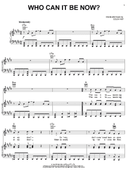 page one of Who Can It Be Now? (Piano, Vocal & Guitar Chords (Right-Hand Melody))