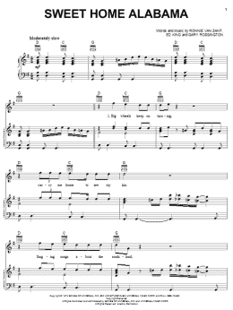 page one of Sweet Home Alabama (Piano, Vocal & Guitar Chords (Right-Hand Melody))