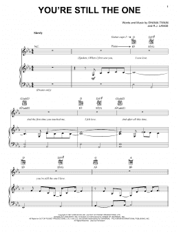 page one of You're Still The One (Piano, Vocal & Guitar Chords (Right-Hand Melody))