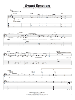 page one of Sweet Emotion (Guitar Tab (Single Guitar))
