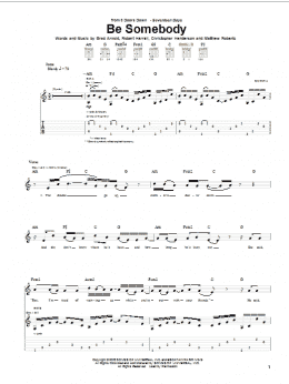 page one of Be Somebody (Guitar Tab)