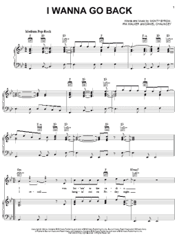 page one of I Wanna Go Back (Piano, Vocal & Guitar Chords (Right-Hand Melody))