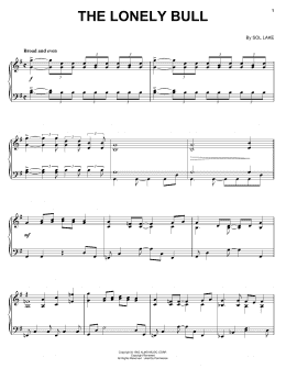 page one of The Lonely Bull (Piano Solo)