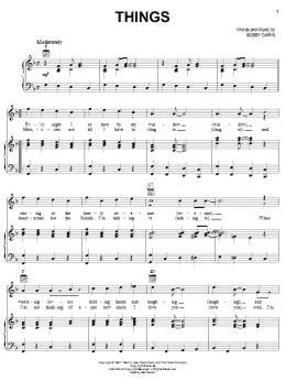 page one of Things (Piano, Vocal & Guitar Chords (Right-Hand Melody))