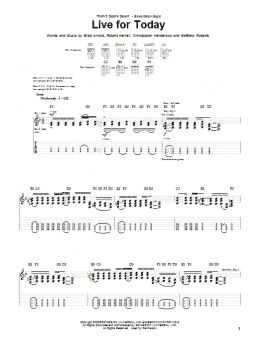 page one of Live For Today (Guitar Tab)
