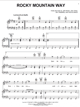page one of Rocky Mountain Way (Piano, Vocal & Guitar Chords (Right-Hand Melody))