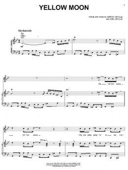 page one of Yellow Moon (Piano, Vocal & Guitar Chords (Right-Hand Melody))