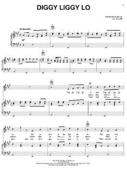 page one of Diggy Liggy Lo (Piano, Vocal & Guitar Chords (Right-Hand Melody))