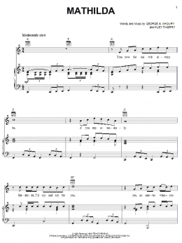 page one of Mathilda (Piano, Vocal & Guitar Chords (Right-Hand Melody))