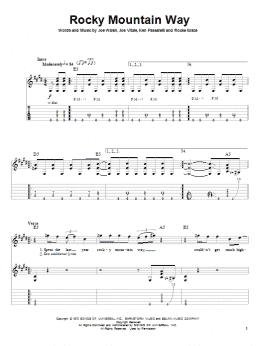page one of Rocky Mountain Way (Guitar Tab (Single Guitar))