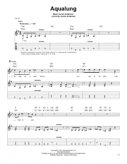 page one of Aqualung (Guitar Tab (Single Guitar))