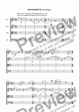 page one of String Quartet #1 'the rhetorical' Mvt.2 and epilogue
