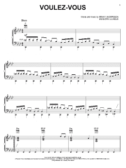 page one of Voulez Vous (Piano, Vocal & Guitar Chords (Right-Hand Melody))