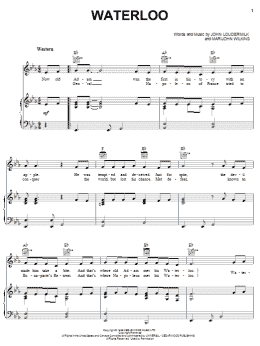 page one of Waterloo (Piano, Vocal & Guitar Chords (Right-Hand Melody))