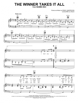 page one of The Winner Takes It All (Piano, Vocal & Guitar Chords (Right-Hand Melody))