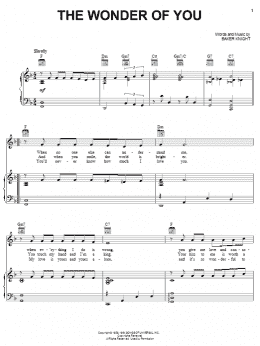 page one of The Wonder Of You (Piano, Vocal & Guitar Chords (Right-Hand Melody))