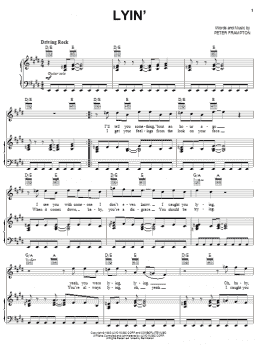 page one of Lyin' (Piano, Vocal & Guitar Chords (Right-Hand Melody))