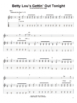 page one of Betty Lou's Gettin' Out Tonight (Guitar Tab (Single Guitar))