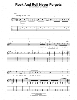 page one of Rock And Roll Never Forgets (Guitar Tab (Single Guitar))