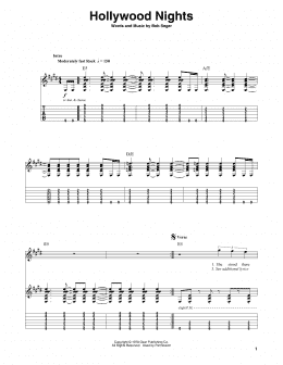 page one of Hollywood Nights (Guitar Tab (Single Guitar))