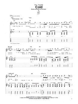 page one of Cold (Guitar Tab)