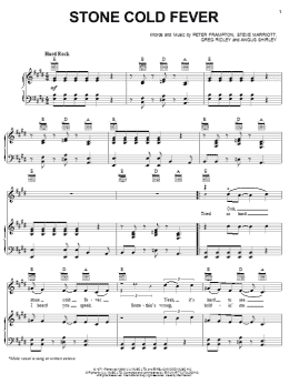 page one of Stone Cold Fever (Piano, Vocal & Guitar Chords (Right-Hand Melody))