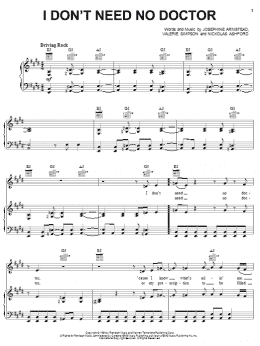 page one of I Don't Need No Doctor (Piano, Vocal & Guitar Chords (Right-Hand Melody))