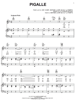 page one of Pigalle (Piano, Vocal & Guitar Chords (Right-Hand Melody))
