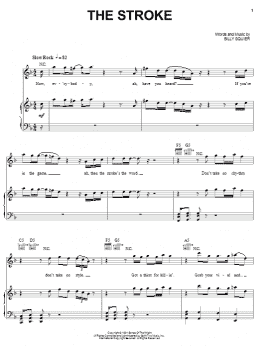 page one of The Stroke (Piano, Vocal & Guitar Chords (Right-Hand Melody))