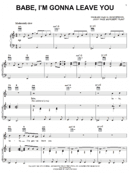 page one of Babe, I'm Gonna Leave You (Piano, Vocal & Guitar Chords (Right-Hand Melody))