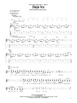 page one of Deja Vu (Guitar Tab)