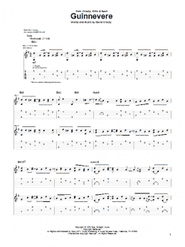 page one of Guinnevere (Guitar Tab)