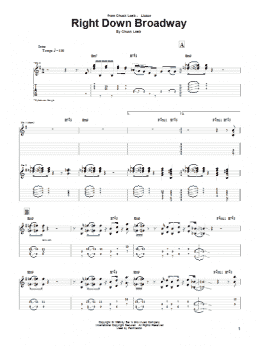 page one of Right Down Broadway (Guitar Tab)