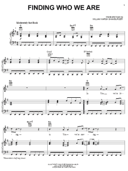 page one of Finding Who We Are (Piano, Vocal & Guitar Chords (Right-Hand Melody))