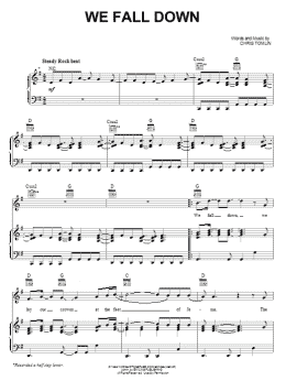 page one of We Fall Down (Piano, Vocal & Guitar Chords (Right-Hand Melody))