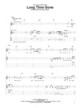page one of Long Time Gone (Guitar Tab)