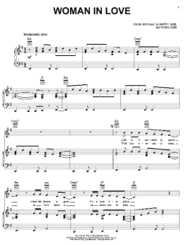 page one of Woman In Love (Piano, Vocal & Guitar Chords (Right-Hand Melody))